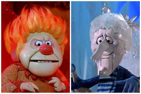 Heat Miser is a character from The Year Without a Santa Claus. He attacks two elves named Jingle and Jangle and a baby reindeer named Vixen, but sends them plummeting to Southtown. Heat Miser is a character from The Year Without a Santa Claus. ... Hot Dog (by Snow Miser) Gender.